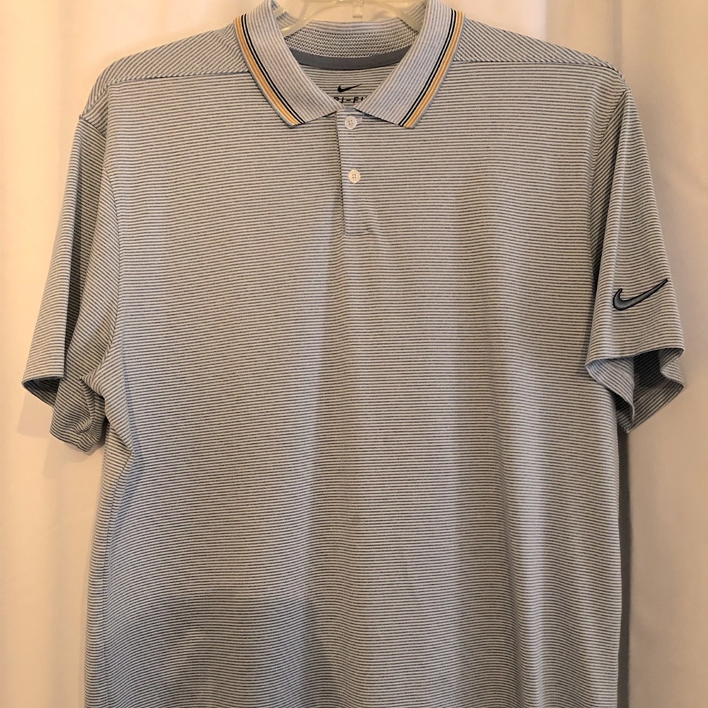 Nike Dri-Fit Blue Striped Polo